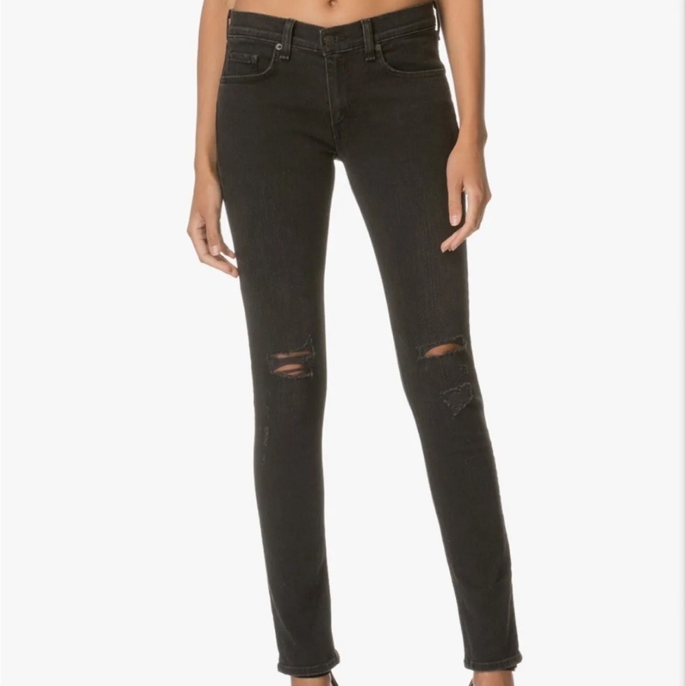 Rag & Bone Jeans The Skinny In Rock With Holes Sz 27